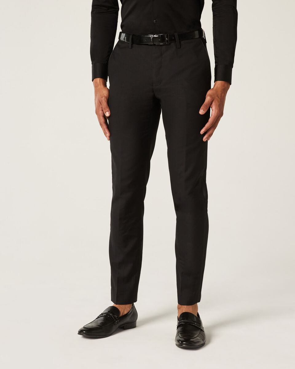 Mens Black Chintz Tailored Suit Pant